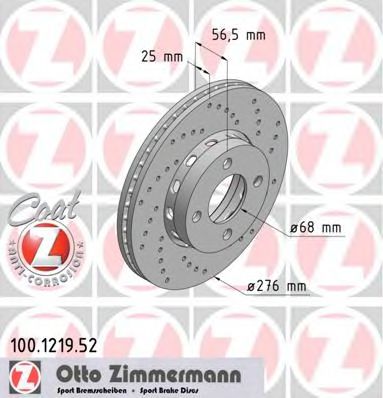 100121952 ZIMMERMANN Тормозной диск