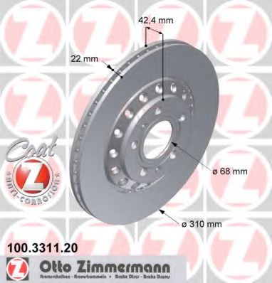 100331120 ZIMMERMANN тормозной диск