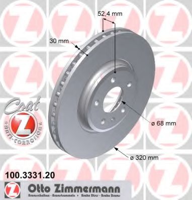 100333120 ZIMMERMANN ТОРМОЗНОЙ ДИСК