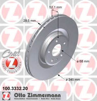 100333220 ZIMMERMANN ДИСК ТОРМ BS AUDI A4 07 Coat Z