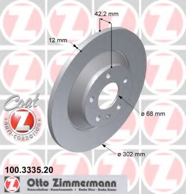 100333520 ZIMMERMANN ДИСК ТОРМ BS AUDI