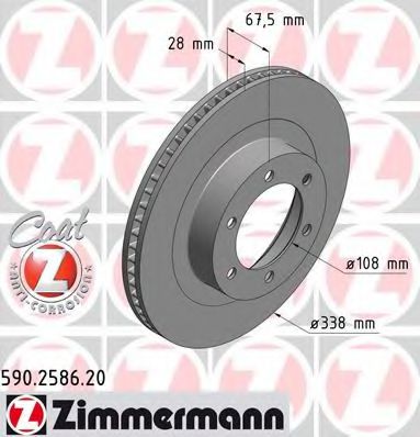 590258620 ZIMMERMANN тоpмозной диск bs toyota coat z