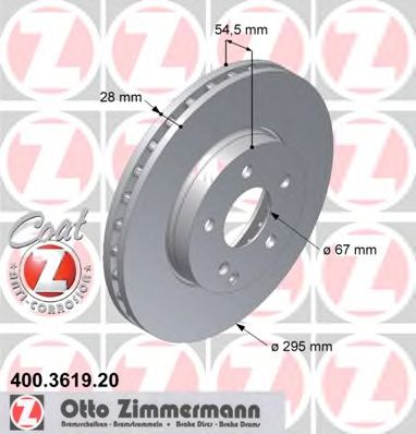 400361920 ZIMMERMANN тормозной диск