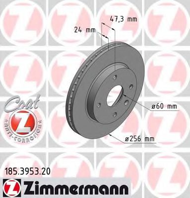 185395320 ZIMMERMANN Тормозной диск