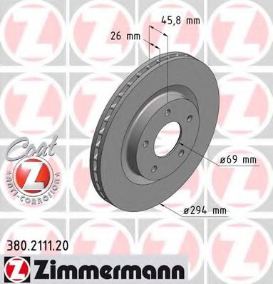 380211120 ZIMMERMANN Тормозной диск