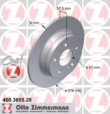 400365520 ZIMMERMANN Тормозной диск