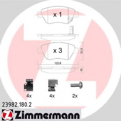 239821802 ZIMMERMANN Комплект тормозных колодок, дисковый тормоз