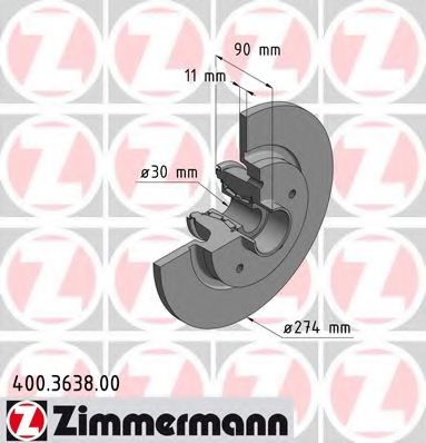 400363800 ZIMMERMANN Диск тормозной MERCEDES Citan incl. bearing set