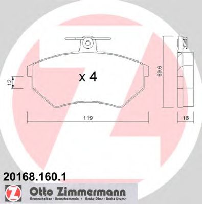 201681601 ZIMMERMANN zimmermann-колодки тормозные seat, vw