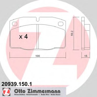 209391501 ZIMMERMANN Колодки торм.пер. opel kadett, omega a, vectra a