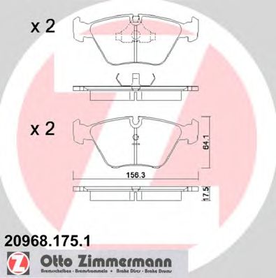 209681751 ZIMMERMANN Комплект тормозных колодок, дисковый тормоз