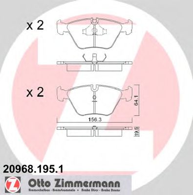 209681951 ZIMMERMANN колодки тормозные передние