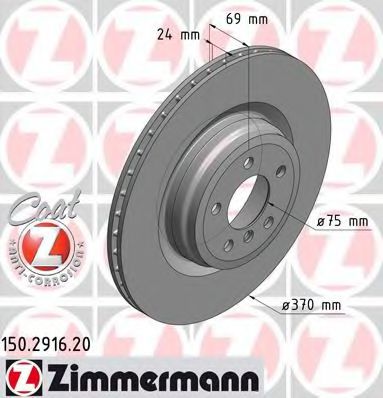 150291620 ZIMMERMANN Диски тормозные 5 Gran Turismo (F07) 550 i 10.2009 - 5 Gran Turismo (F07) 550 i xDrive 09.2010 -