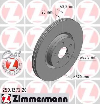 250137220 ZIMMERMANN диск тор. пер. ford kuga, focus st 12> заказ не менее 2 единиц