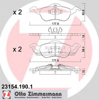 231541901 ZIMMERMANN колодки тормозные передние