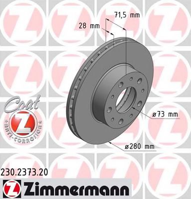 230237320 ZIMMERMANN диск тормозной пер. citro jumper fiat ducato