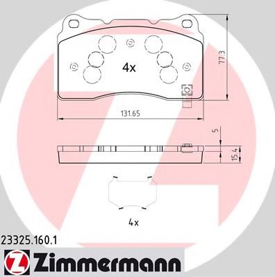 233251601 ZIMMERMANN Колодки тормозные дисковые Opel ASTRA GTC J, INSIGNIA 