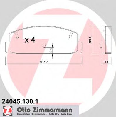 240451301 ZIMMERMANN колодки тормозные