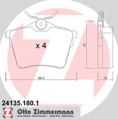 241351801 ZIMMERMANN колодки тормозные