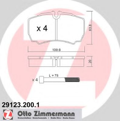 291232001 ZIMMERMANN Комплект тормозных колодок, дисковый тормоз