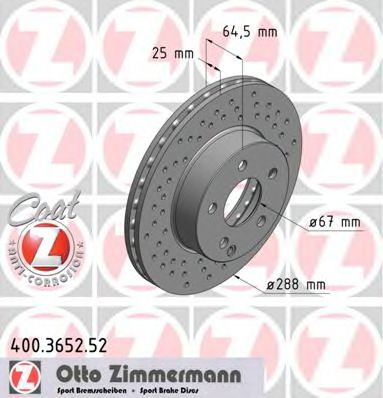 400365252 ZIMMERMANN Тормозной диск