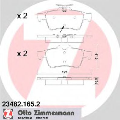 234821652 ZIMMERMANN Комплект тормозных колодок, дисковый тормоз