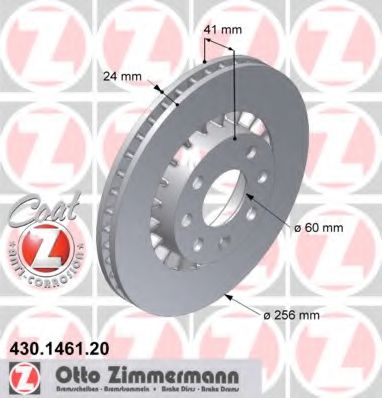 430146120 ZIMMERMANN ДИСК ТОРМ OPL KADETT E, VECTRA, ASTRADAEW ESPERO, NEXIA 88-95 ПЕР 256X24