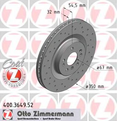 400364952 ZIMMERMANN ДИСК ТОРМ. ПЕР. MB W164W251 5. 03. 0CDI4. 0CDI 05>