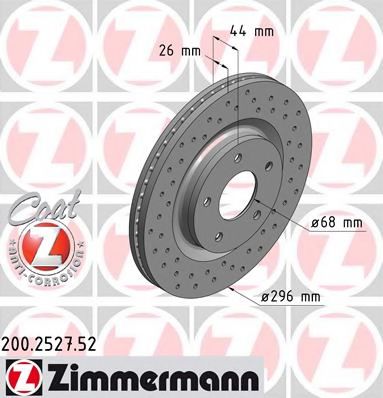 200252752 ZIMMERMANN ДИСК ТОPМОЗНОЙ