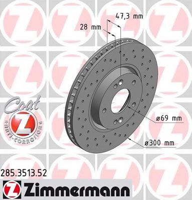 285351352 ZIMMERMANN Тормозной диск