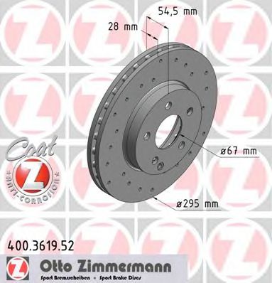 400361952 ZIMMERMANN ДИСК ТОРМ MER W211 29528 F