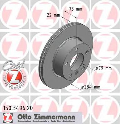 150349620 ZIMMERMANN Диск тормозной BMW Coat Z