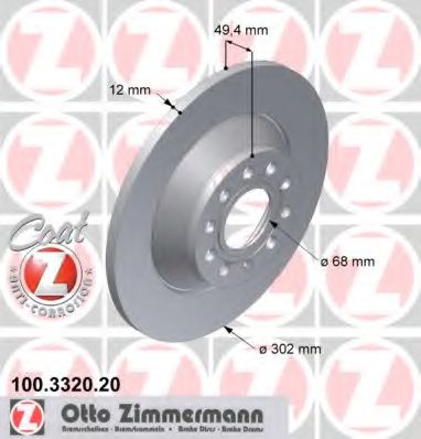 100332020 ZIMMERMANN тормозной диск