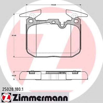 250281801 ZIMMERMANN Колодки тормозные дисковые 1 (F20) 114 d 10.2012 - 1 (F20) 114 i 11.2011 - 1 (F20) 116 d 12.2010