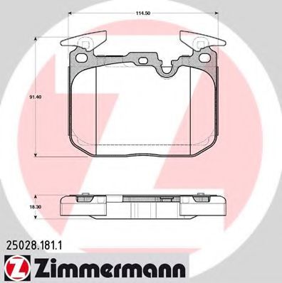 250281811 ZIMMERMANN Колодки тормозные дисковые 3 (F30, F35, F80) 325 d 10.2011 - 3 (F30, F35, F80) 328 i 10.2011 - 3