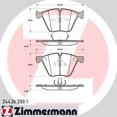 244362001 ZIMMERMANN Колодки тормозные дисковые BMW X5 (E70), X6 (E71, E72)