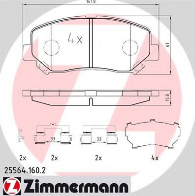 255641602 ZIMMERMANN Колодки тормозные дисковые da incl. accessory CX-5 (KE, GH)