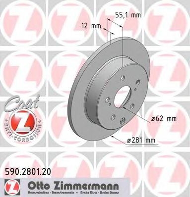 590280120 ZIMMERMANN Тормозной диск