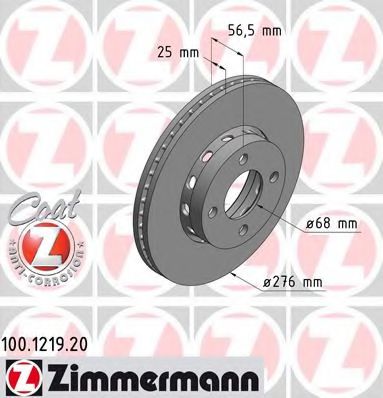 100121920 ZIMMERMANN Тормозной диск