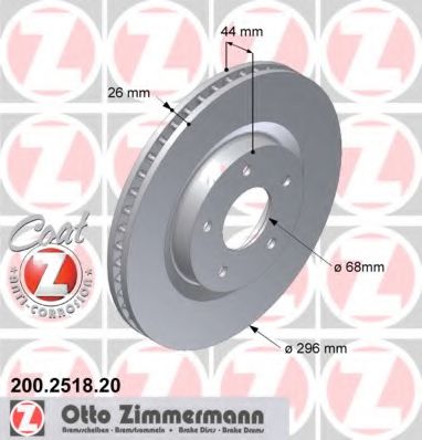 200251820 ZIMMERMANN Тормозной диск передний