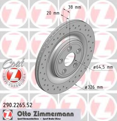 290226552 ZIMMERMANN Диск тормозной jaguar sport coat z