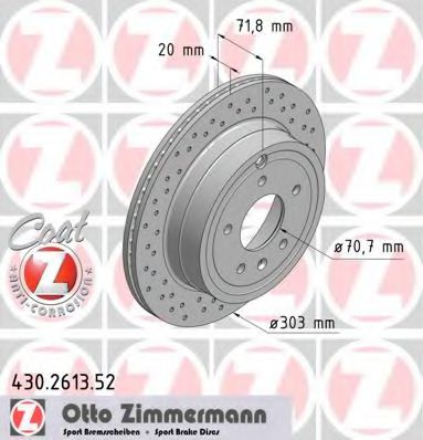 430261352 ZIMMERMANN диск торм.пер. chevrolet captiva, opel antara 06> заказ не менее 2 единиц