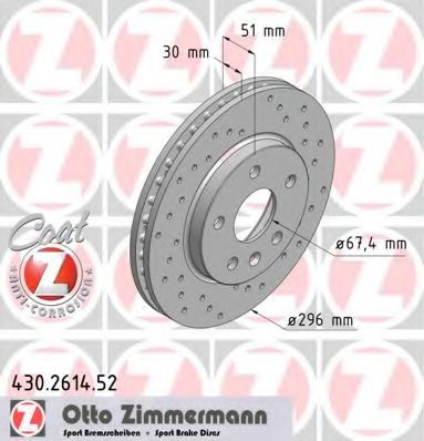 430261452 ZIMMERMANN Диск тормозной перед. OPEL Insignia (5 отв.) SPORT