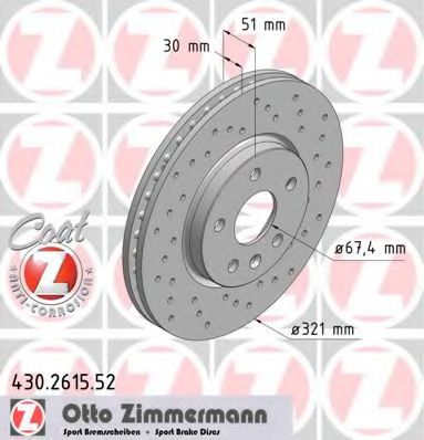 430261552 ZIMMERMANN ДИСК ТОРМ BS OPEL SPORT Coat Z