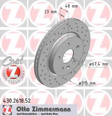 430261852 ZIMMERMANN ДИСК ТОРМ OPEL INSIGNIA 1.61.82.0 R 08