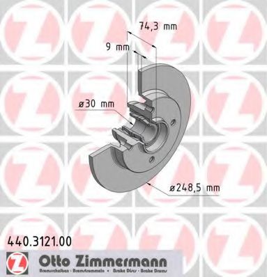 440312100 ZIMMERMANN тормозной диск