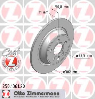 250136120 ZIMMERMANN Диск тормозной