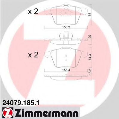 240791851 ZIMMERMANN Колодки тормозные дисковые передние Jaguar XJ