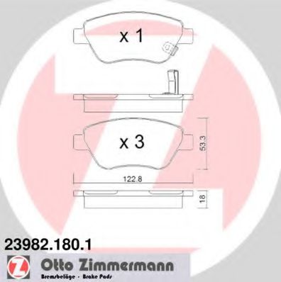 239821801 ZIMMERMANN Колодки тормозные дисковые, комплект