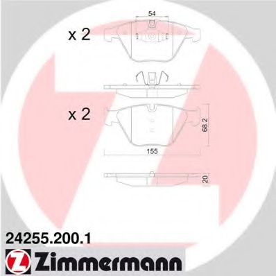 242552001 ZIMMERMANN колодки тормозные